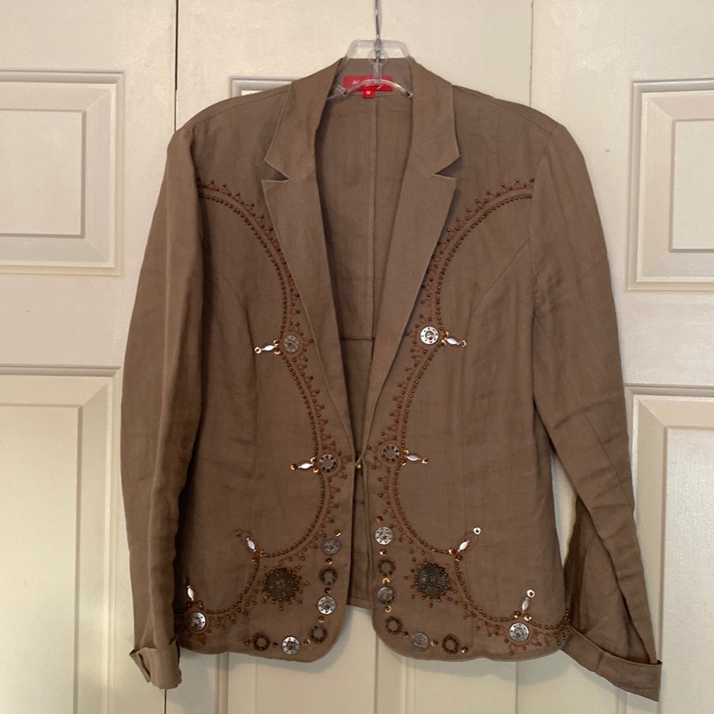K Derhy Paris Beaded Blazer size M